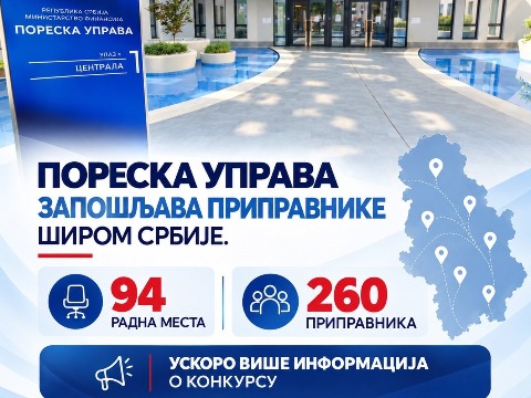 Пореска управа расписује конкурс за пријем 260 приправника